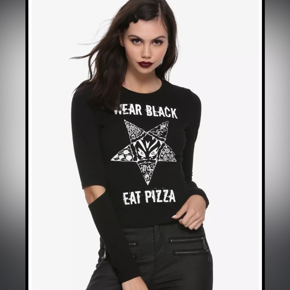 blackcraft Tops - Black Craft wear black eat pizza cutout top size medium